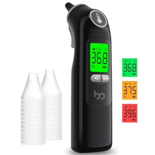 Thermomètre Auriculaire Noir pour Adultes et Bébés