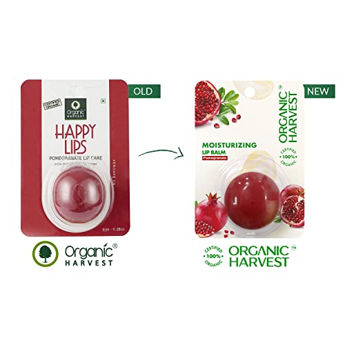 Organic Harvest Moisturizing Lip Balm: Pomegranate | Lip Care For Dry & Chapped Lips, 100% American Certified Organic, Paraben & Sulphate Free For Girls & Women - 8 Gm #TOP1