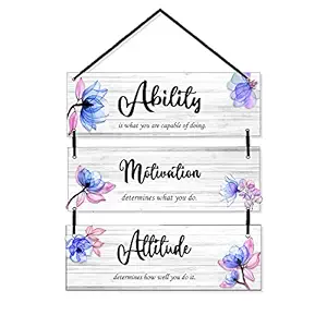 Expleasia, Exuberant & Luxury Decor Wall Hanging Wooden Art Decoration Item for Home | Office | Living Room | Bedroom | Decoration Items | Motivational quotes decor| Gift Items ( Ability To Motivation) (Multi color)