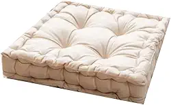 Almofada Futon Turca para Banco e Palhetes de Madeira Tecido Sued 40X40x12 cm(Bege)