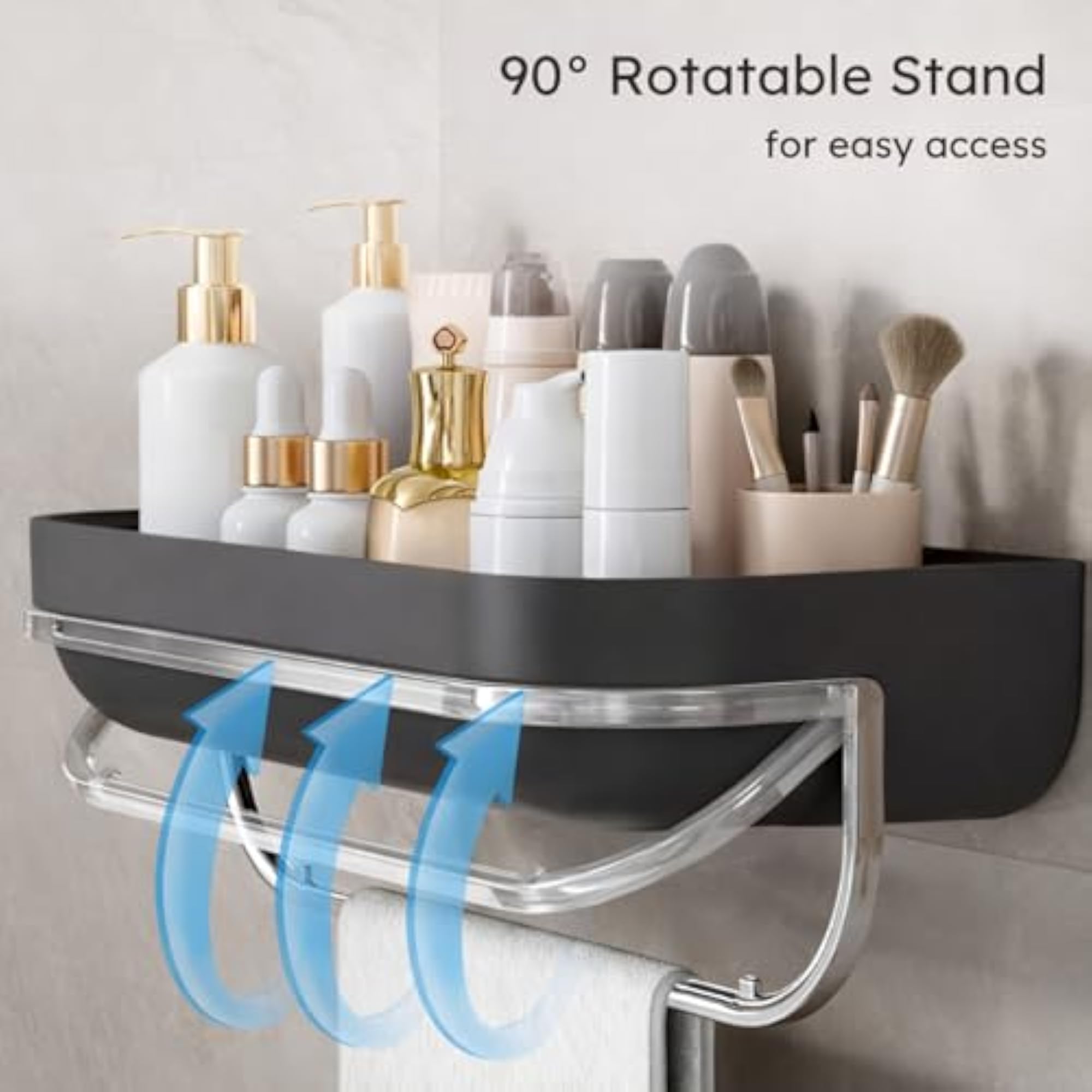 Self Adhesive Luxury Bathroom Shelf, Cream