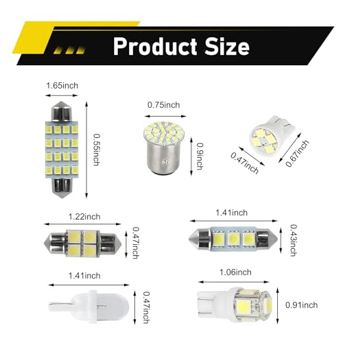 42 luces LED interiores para auto, T10 31-41 mm miniatura 2