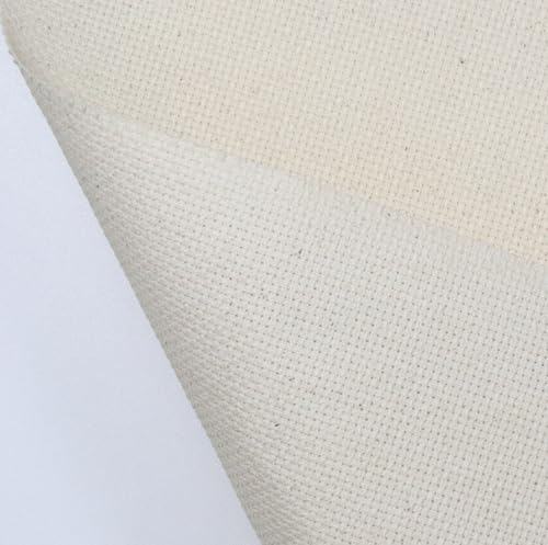Image of KCS 16CT Counted Cotton Cross Stitch Aida Cloth Fabric (Oatmeal,19 inch x 28 inch)