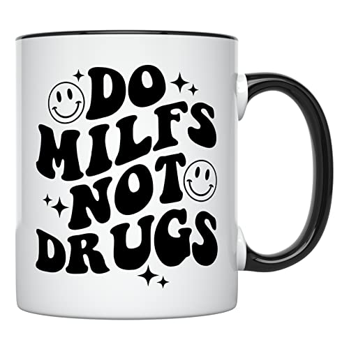 YouNique Designs Funny Guy Mugs, 11 Oz, Funny Coffee Mug for Men, Naughty Coffee Cup for Him, Milf Cup, Milf Mug, White Elephant Coffee Cup For Men Who Have Everything, Husband Mug (Black Handle)