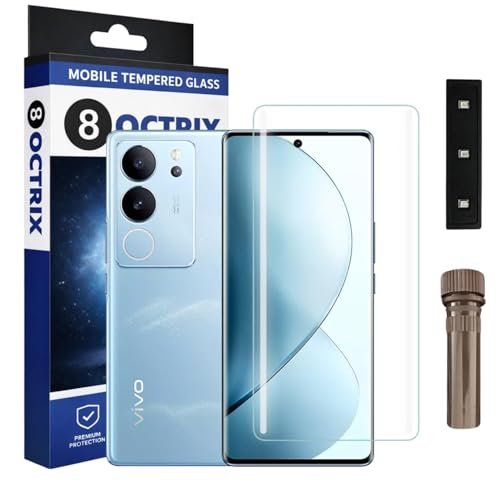 Image of Premium UV Tempered Glass Screen Protector for Vivo V29 / Vivo V29 Pro | Transparent | Full Screen Coverage with UV Installation Kit