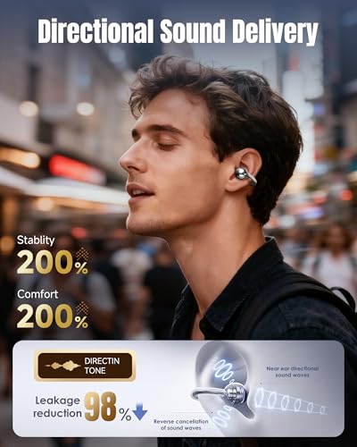 Kinglucky i153 Open Ear Earbuds Black Matte Black - Image 8