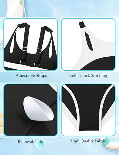 Image of Teen Girls Swimsuits V-Neck Bikini Set Bathing Suits Cross Straps Two Piece Swimwear with Drawstring