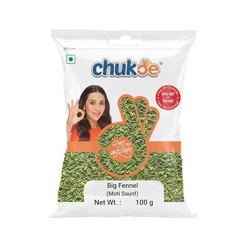 Image of Chukde Saunf Moti - 100 Gm | Digestive, Respiratory, Anti-inflammatory, Antimicrobial & Menstrual Health | Sweet Fennel Seeds