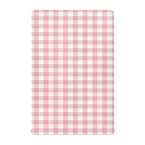 Coikll Fitted Crib Sheets for Boys Girls, Pink Buffalo Plaidw Soft Breathable Mattress Cover for Standard Crib & Toddler Bed Mattress, 52 * 28 in.