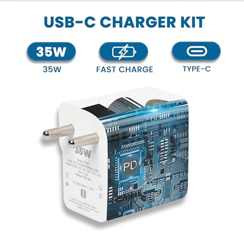 Image of 35W Fast Charger Type C Adapter Comaptible with Google Pixel 8 pro /8 /7 /6 /6a, Nothing Phone 2 Charger, Compatible with iPhone 16 /15 /14 /13 /12 /11, Samsung & Other USB-C Devices - White