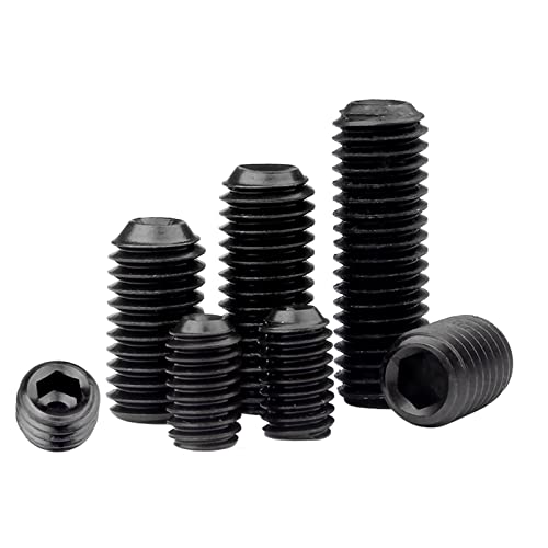 Tornillos hexagonales M10 de punta plana para evitar aflojamientos en piezas de acero negro 5