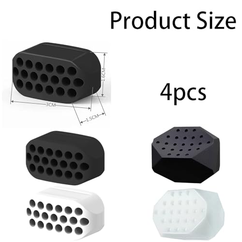 Image of 4PCS Jawline Exerciser, Jawline Shaper for Men and Women, Face Exercise Tool, Silicone Jaw Trainer for Defined Jawline, Double Chin Reducer, 2 Black and 2 White