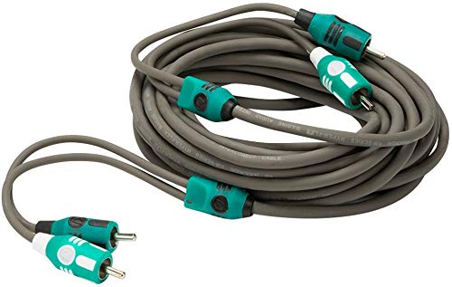 KICKER Receiver and Speakers Package of 2 Items - in-Dash KM Series Digital Media Marine Receiver with RCA Audio Cable - Stereo Kit - 46KMC4 Receiver & 47KMI10 Cable