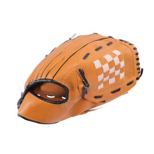 HOLIDYOYO Yellow Left Hand Baseball Glove for Outdoor Softball Sports Durable Material with Cushioned Palm Pad and Strap for Team Training and Games