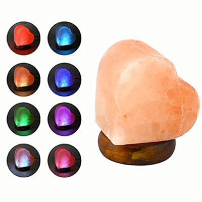 HOMY LED USB Himalayan Heart-Shaped Salt Lamp, Multi Color Changing in 7 Colors, Small About 4.1 Inches 1.5 lbs, No Installation Required Great Decor for Home Office Hotel,Great Decor, Best Gift