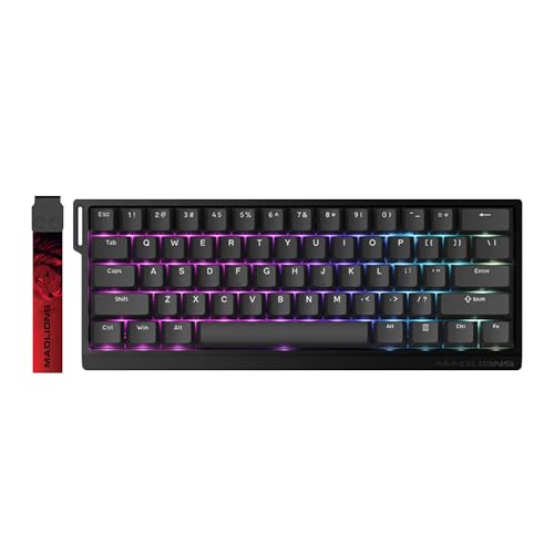 FGG MADLIONS MAD60 HE �t���b�O�V�b�v 60%�L�����J�j�J���Q�[�~���O�L�[�{�[�h �z�[�����ʎ��C�X�C�b�` ���߉\�ȍ쓮 �����g���K�[���[�h �|�[�����O���[�g 8000Hz PC/Mac�p (�u���b�N)