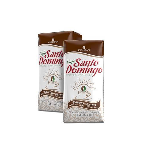 Image of Cafe Santo Domingo, 16 oz Bag, Whole Bean Coffee, Medium Roast - Product from the Dominican Republic (Pack of 2)