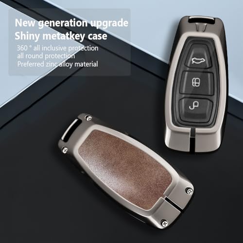 Étui de clé en cuir compatible avec Ford Kuga Mk2 Mk3 Puma