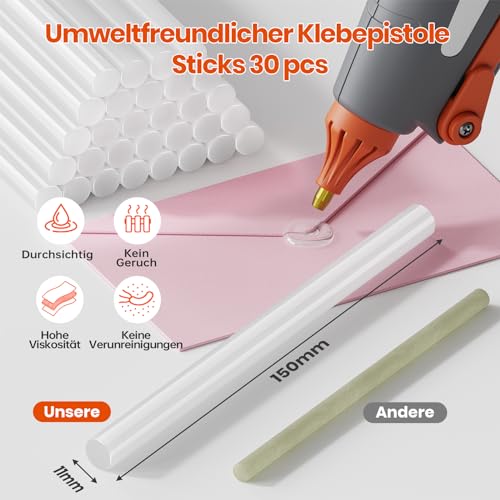Heißklebepistole, 200W Industriell Heissklebepistole, 60s Schnelles Aufheizen, An/Aus-Funktion… – Ansicht 3