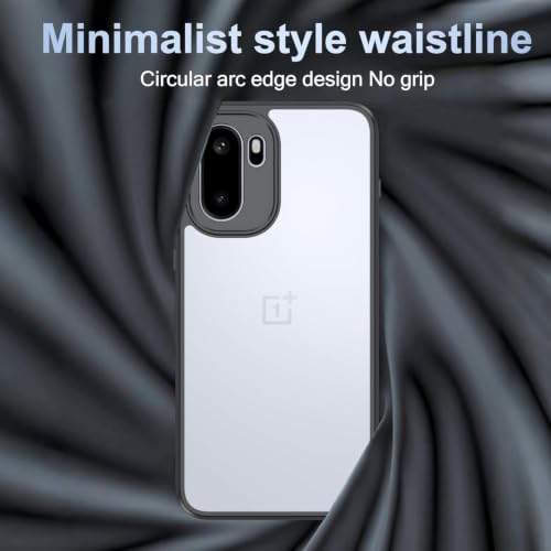 Image of VONZEE Clear Back Case Cover for Oneplus 15R 5G | Shockproof Design | Hard Back Cover Case for Oneplus 15R 5G (PC & TPU, Black)