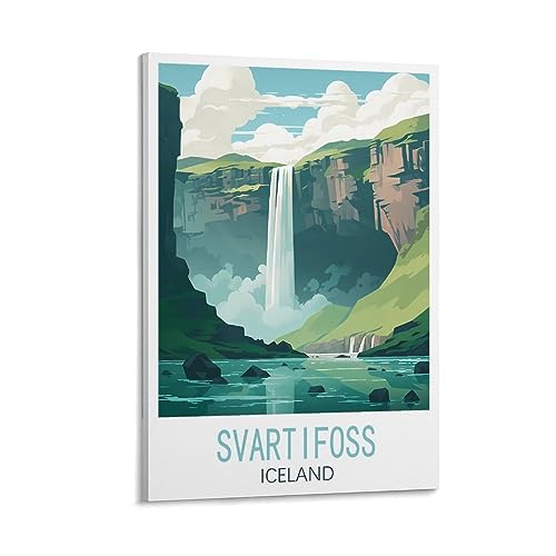 Décoration murale Islande Svartifoss imprimée sur toile vintage 60x90