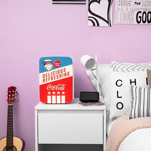 Cooluli Retro CocaCola Mini Fridge for Bedroom Car, Office Desk & College Dorm Room 10L/12