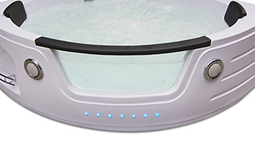 Bagno Italia Vasca Idromassaggio cm 152x152 bianca vetro frontale 12 idrogetti cromoterpia e miscelatore a cascata I