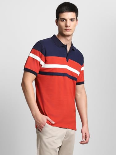 Image of Dennis Lingo - Men's Cotton Colorblocked Polo Regular Fit T-Shirt