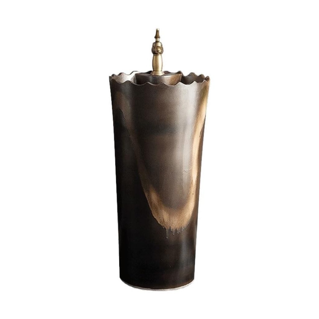 AYCDL Pedestal Sink Retro Courtyard Column Washbasin Outdoor Bathroom Floor-Standing Washbasin Bathroom Pedestal Sink