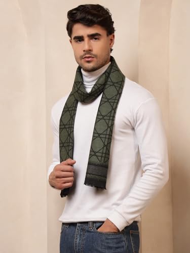 Image of Ravaiyaa - Attitude is everything Men's Reversible Stripe Pattern Winter Wool Scarf, Muffler 72 inchx12 inch Inch