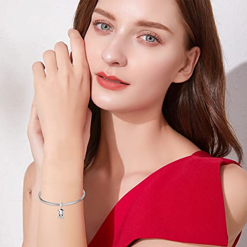 PROESS Sterling Silver Cow/Highland Cow/Otter/Squirrel/Elephant/Axolotl/Cat Charm Animal Charm Bead for Jewelry Making3