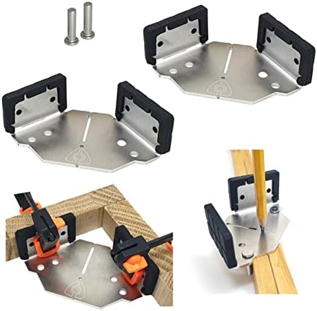90 Degree Positioning Squares | Center finder tool, Stainless steel Square, Right Angle Clamps Woodworking, Carpentry Squares, 90 Degree Corner Clamp Angle for Picture Frame Box Cabinets Drawers