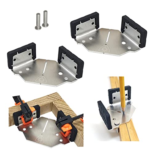 90 Degree Positioning Squares | Center Finder Tool, Stainless Steel Square, Right Angle Clamps Woodworking, Carpentry Squares, 90 Degree Corner Clamp Angle For Picture Frame Box Cabinets Drawers #TOP1