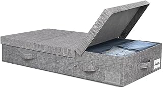 Lnueovcn Underbed Storage Boxes,Large Under Bed Storage Box with Lids,Foldable Under Bed Storage Clothes Box 4 Handles, Under Bed Storage Organiser Drawer for Blanket Shoes Bedroom 80.5 x 41 x 15cm