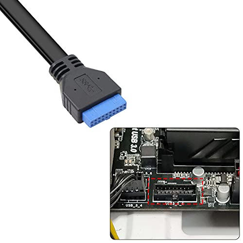 Xmsjsiy USB 3.0 Front Panel Cable, Motherboard 19/20Pin Cable To Usb Female Splitter Adapter Extension Connector -50Cm/19.6Inch thumb #1