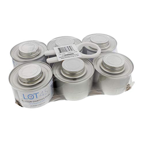 Lot45 6 Hour Cooking Fuel Wick Chafing Dish Fuel Cans For Food, Burners For Chafing Dishes, 6-Pack And Free Lid Opener #TOP5