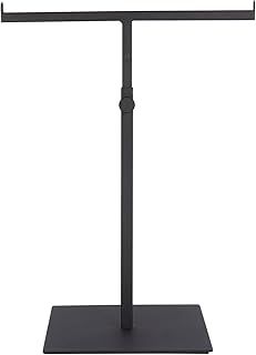 Polmart Countertop Adjustable T-Bar Display Stand Stand for Handbags, Wreaths, Hats, Scarves, Jewelry & Crafts,Wear-resistant, quiet and sturdy metal base – Black