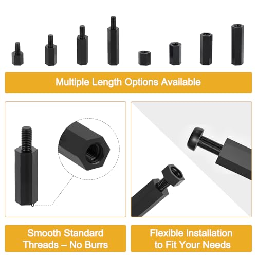 Image of Exqutoo 620Pcs M3 Male Female Hex Standoffs Screws Assortment Kit, External & Internal Threaded Standoffs Spacers, Nylon Screws, Washers, Hex Nuts Included, for PCB Motherboard, Circuit Board