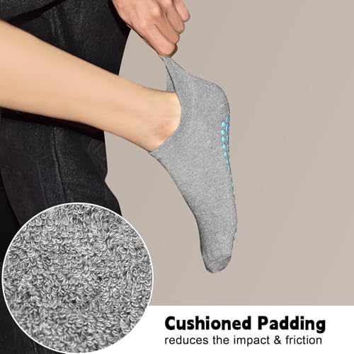 Image of SkiBeaut Grips Non Slip Socks for Women, 4 Pairs Yoga Pilates Anti Skid Woman Hospital Gripper Socks (5-12)