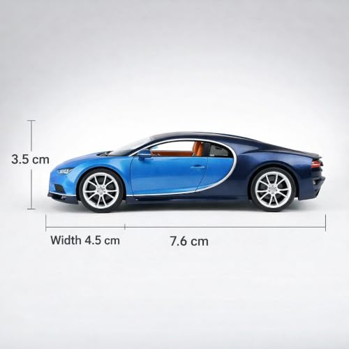 Image of Wizplex Bburago Official Licensed Bugatti Chiron 1:64 Scale Die Cast Metal Toy Car with Opening Front Doors - Collectible Miniature Model for Display and Gifting, Ages 3 and Up