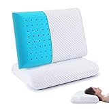 Ubozaw 2 Pack Cooling Gel Memory Foam Pillows for Sleeping, Hypoallergenic Firm Foam Bed Pillows with Ventilation Holes for Back or Side Sleepers, 5 Inch Loft, with Washable Cover, King Size