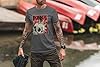 Punks not Dead Men's T-Shirt Hardcore Biker Shirt Skull Rocker T-Shirt Short Sleeve for Men Vintage Cotton Regular Fit Black White Grey Green Size XS-5XL, Asphalt Grey, 4XL #3