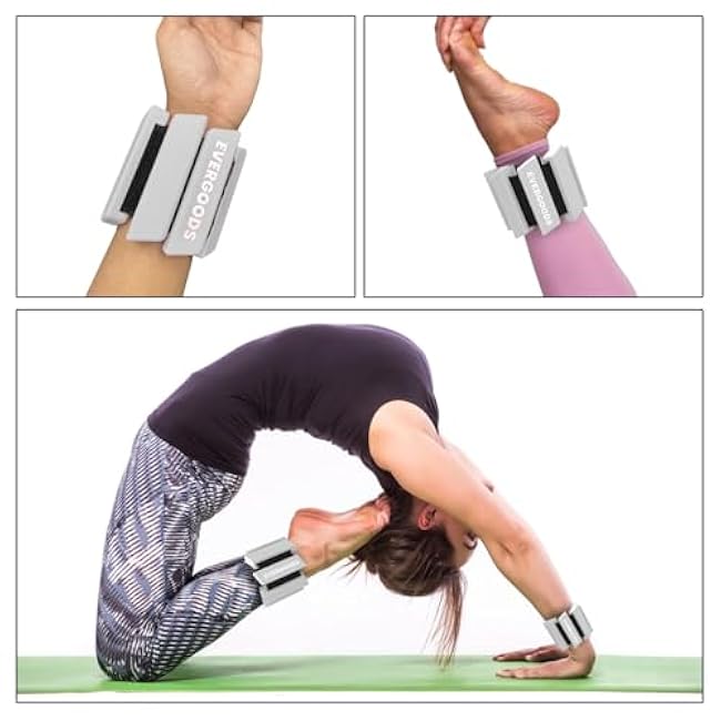 Wrist and Ankle Weights for Women and Men, Set of 2 (1lb Each) Wrist Weights with Sweatband, Adjustable Strap Leg Weights Perfect for Yoga, Pilates, Dance, Pool Workouts, and Jogging