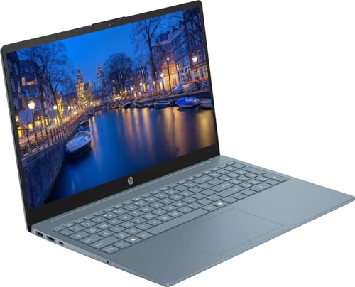 Image of HP Portable 15'' HD Micro-Edge IPS Laptop, Intel Pentium Processor Up to 3.68GHz, 4GB DDR4, 128GB SSD, HDMI, Webcam, Ultra-Fast 6th Gen WiFi, Windows 11 OS, Dale Blue (Renewed)