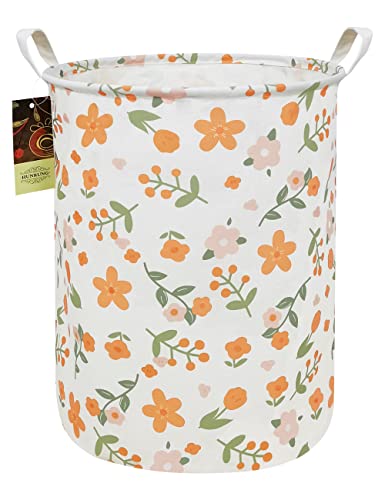 HUNRUNG Laundry Hamper,Large Canvas Fabric Lightweight Storage Basket Toy Organizer Dirty Clothes Collapsible Waterproof for College...