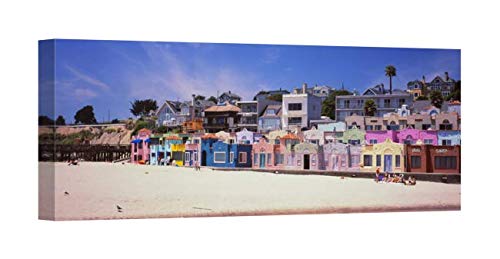 Easy Art Prints Panoramic Images's 'Houses On The Beach, Capitola, Santa Cruz, California, USA' Premium Canvas Art 32 x 12 Easy Art Prints Panoramic Images's 'Houses On The Beach, Capitola, Santa Cruz, California, USA' Premium Canvas Art 32 x 12