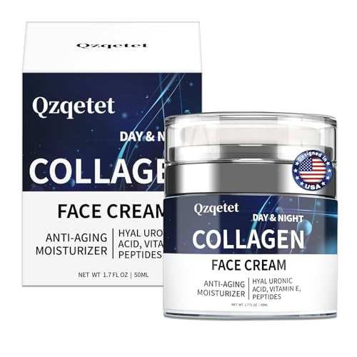 Collagen Cream for Face, Anti-Aging Face Moisturizer with Retinol and Hyaluronic Acid, Daily Hydrating Lotion, Neck and Décolleté, Moisturizing Cream to Reduce Wrinkles for Women and Men