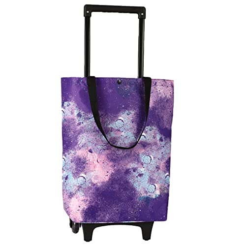 Opvouwbare boodschappentassen met wielen voor dames. Opvouwbare tas met herbruikbaar multifunctioneel ontwerp en drukknoopsluiting.