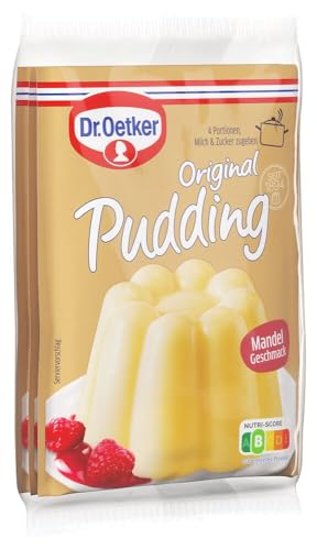 Dr. Oetker Original Pudding Mandel-Geschmack: Puddingpulver zur Zubereitung eines leckeren Desserts mit Mandel Geschmack für den besonderen Pudding Genuss, 9er Pack