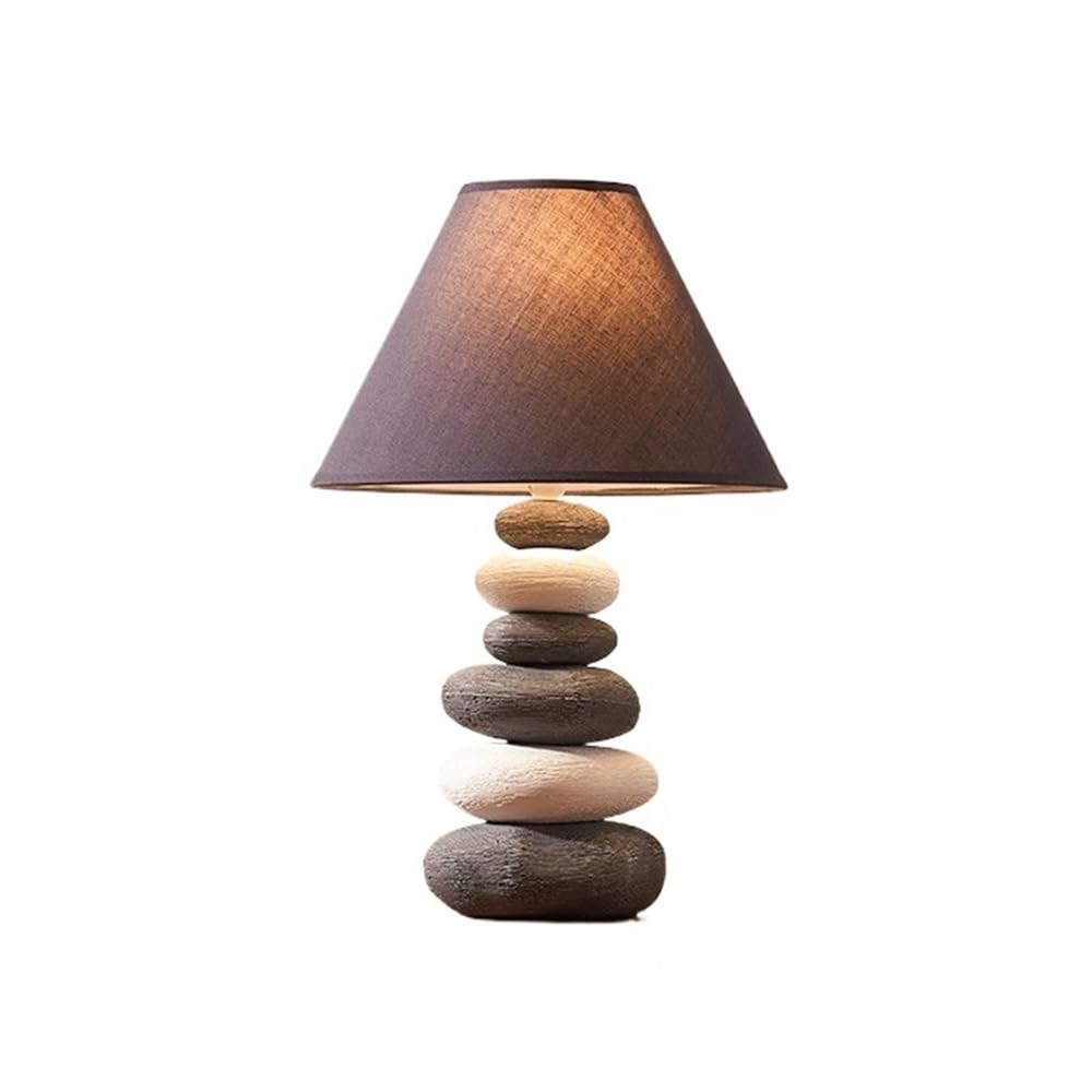 Z4T8M2K6G5 Bedside Lamp Bedroom Bedside Lamp Ceramic and Cloth Creative Warm Living Room Desk Decorative Ornaments(Large)